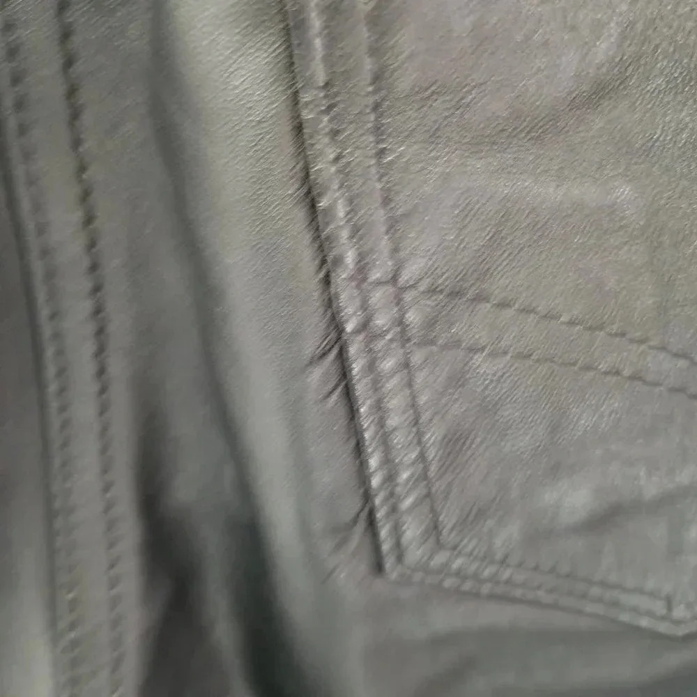 LEATHER Pants  High Rise Tall Fit 30 - Picture 12 of 13